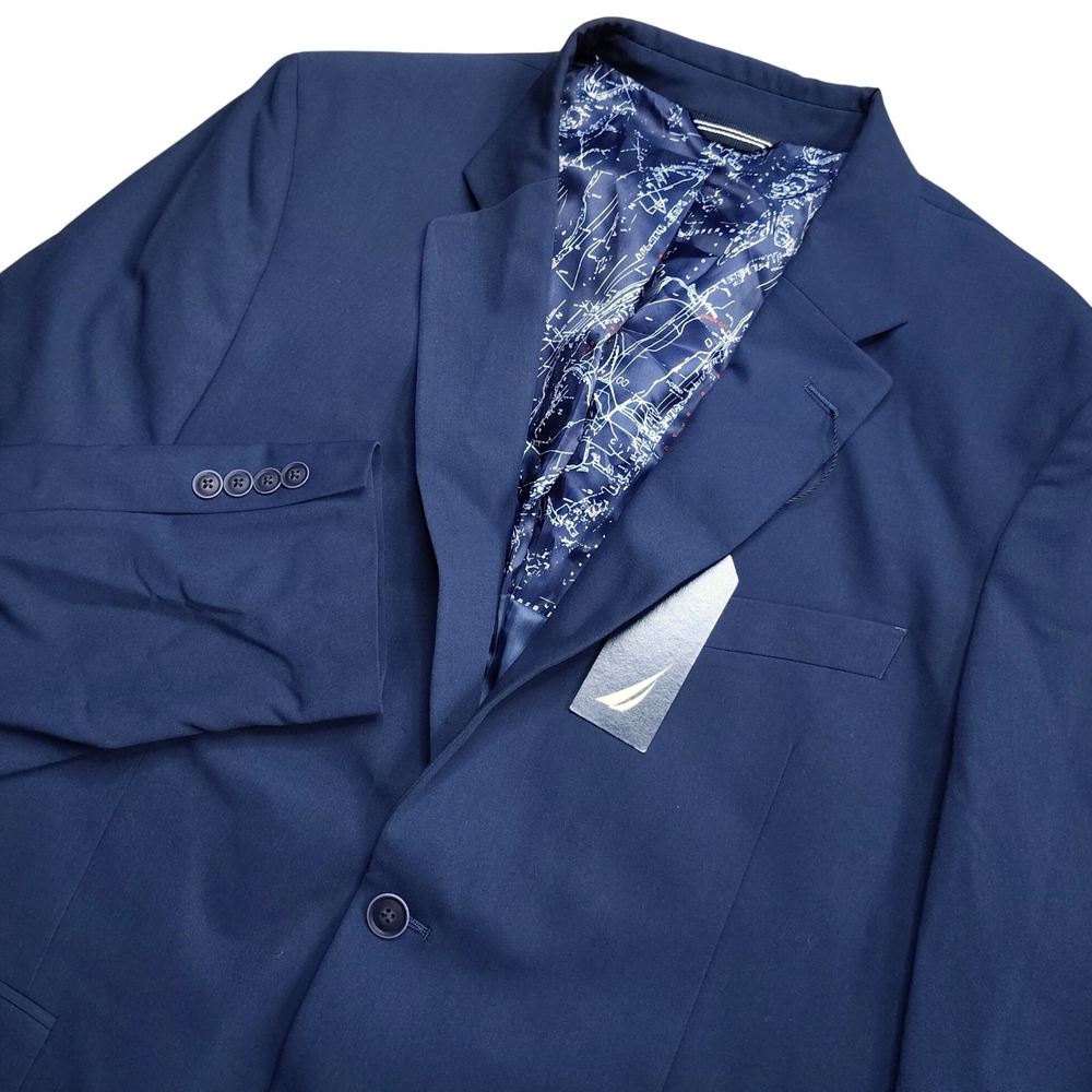 NWT NAUTICA Mens Modern Fit Stretch Suit Jacket Blazer Blue Size 44R Ventura